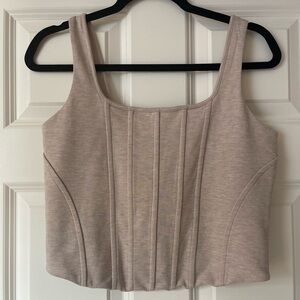 Express Body Contour Collection Tank Top in Soft Beige